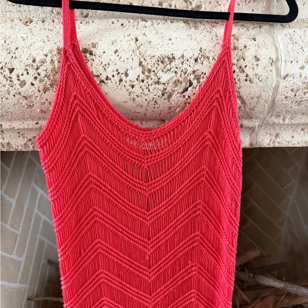 525 America Red Knit Swim Coverup - Picture 4 of 11